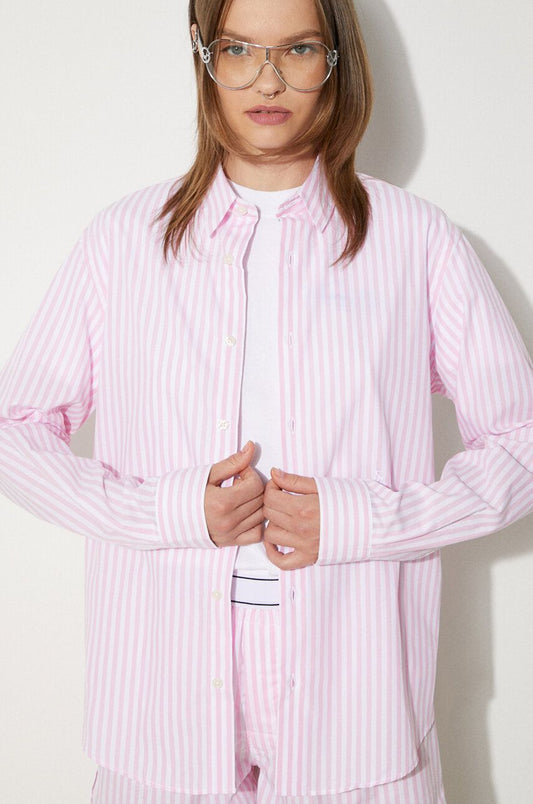 Camisa a rayas White/Pink Sporty & Rich