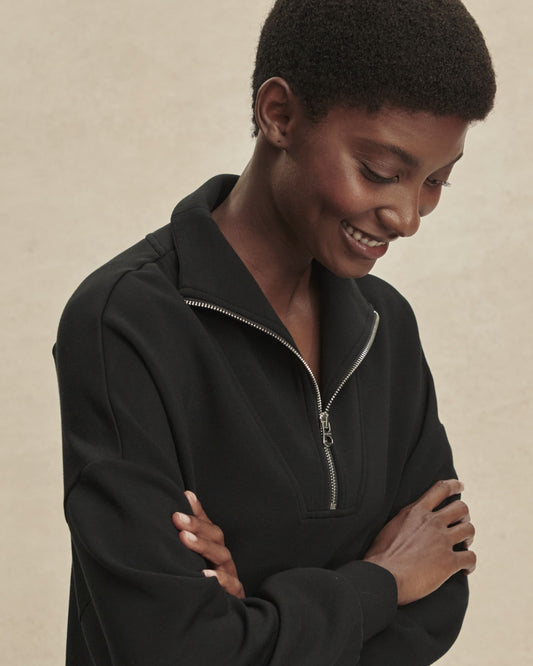 Buzo Hawley medio cierre negro Varley