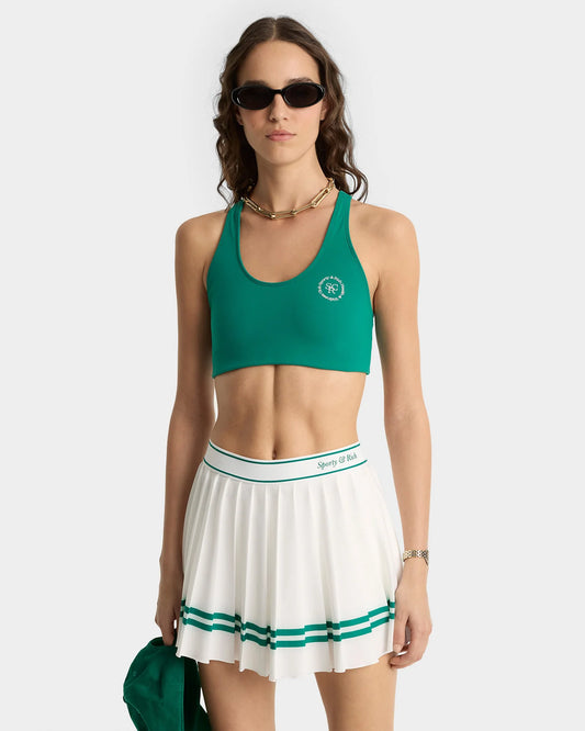 Pollera tableada Italic Logo blanco y verde Sporty & Rich